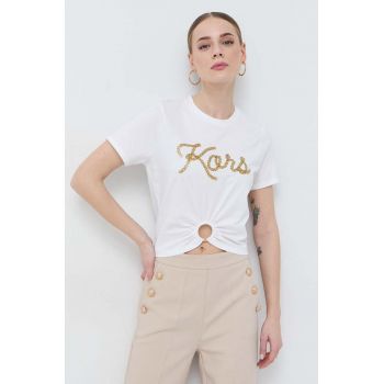 MICHAEL Michael Kors tricou din bumbac culoarea alb