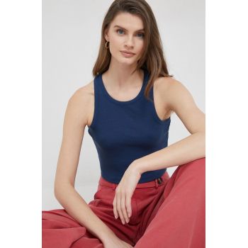 Pepe Jeans top Piera femei, culoarea albastru marin ieftin