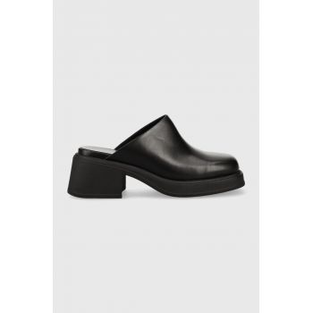 Vagabond slapi de piele DORAH femei, culoarea negru, cu toc drept, 5542.201.20