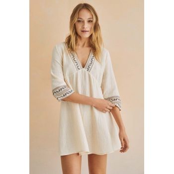women'secret rochie de plajă din bumbac EASY FIT culoarea alb, 5545127