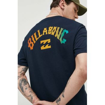 Billabong tricou din bumbac culoarea albastru marin, cu imprimeu de firma original