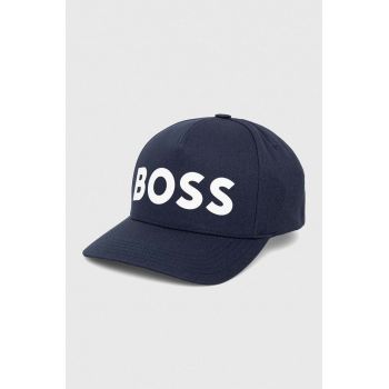 BOSS șapcă de baseball din bumbac culoarea albastru marin, neted de firma originala