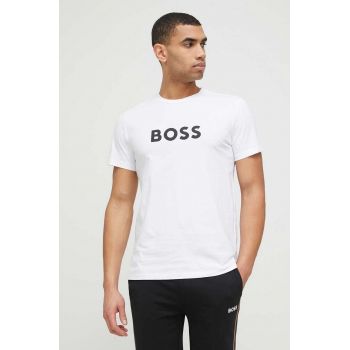 BOSS tricou de plajă culoarea alb, modelator