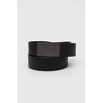 HUGO curea de piele barbati, culoarea negru