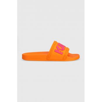 Karl Lagerfeld papuci KONDO barbati, culoarea portocaliu, KL70004 de firma originali