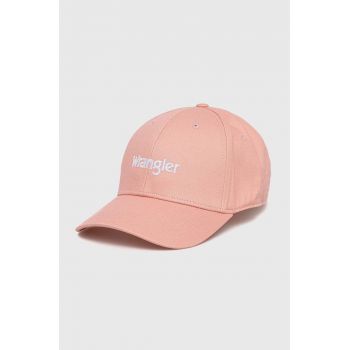 Wrangler șapcă de baseball din bumbac culoarea roz, cu imprimeu de firma originala