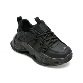 Pantofi sport GRYXX negri, 6161, din piele naturala si material textil
