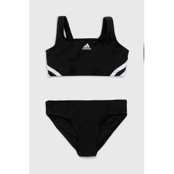 adidas Performance costum de baie pentru copii din două piese 3S culoarea negru