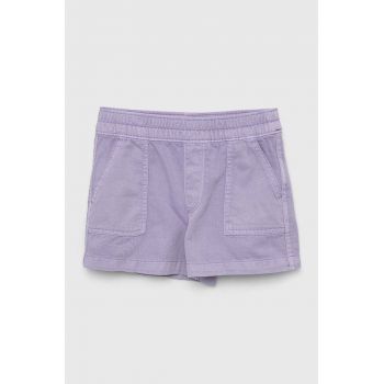GAP pantaloni scurti din denim pentru copii culoarea violet, neted