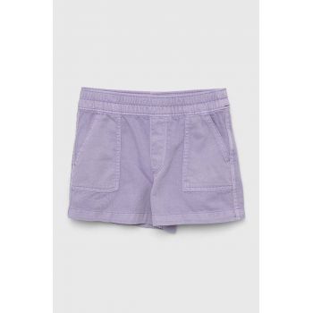 GAP pantaloni scurti din denim pentru copii culoarea violet, neted ieftini