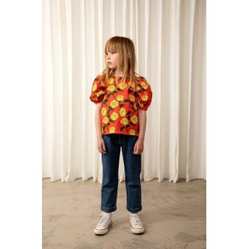 Mini Rodini bluza de bumbac pentru copii culoarea portocaliu, modelator ieftina