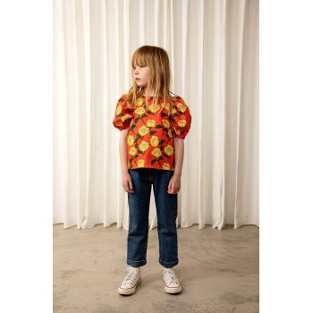 Mini Rodini bluza de bumbac pentru copii culoarea portocaliu, modelator