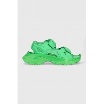 adidas by Stella McCartney sandale aSMC Hika femei, culoarea verde, cu platforma