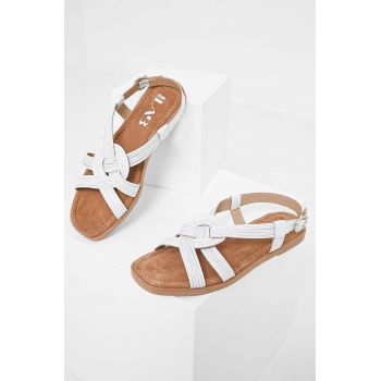 Answear Lab sandale de piele Femei, culoarea alb ieftine