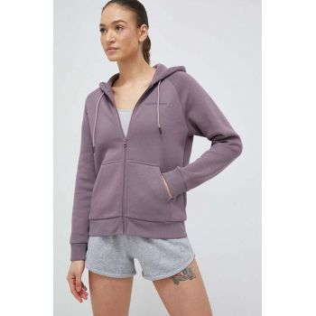 Peak Performance bluza femei, culoarea violet, cu glugă, neted