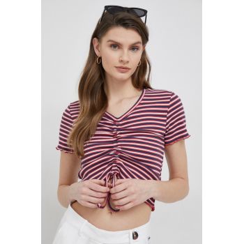 Pepe Jeans tricou Cody femei, culoarea bordo ieftin