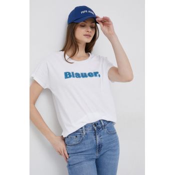 Blauer tricou din bumbac culoarea alb de firma original