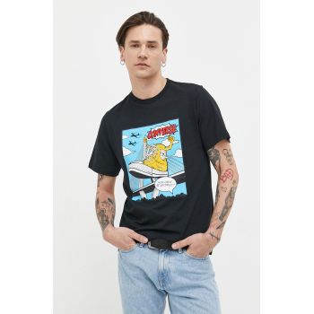 Converse tricou din bumbac culoarea negru, cu imprimeu