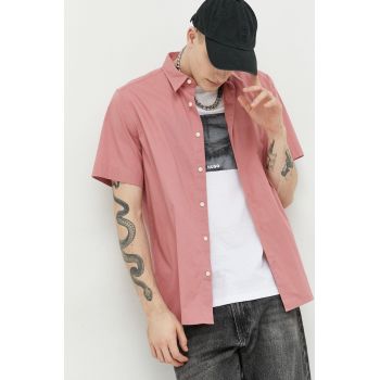 HUGO cămașă bărbați, culoarea roz, cu guler clasic, regular 50475668 de firma originala