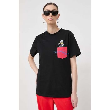 Karl Lagerfeld tricou din bumbac x Disney culoarea negru