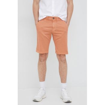 Pepe Jeans pantaloni scurti barbati, culoarea portocaliu de firma originali