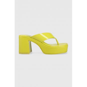 Steve Madden slapi Jilly femei, culoarea verde, cu toc drept, SM11002475