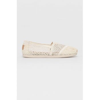 Toms espadrile Alpargata Moroccan Crochet Alpargata culoarea bej 10016241