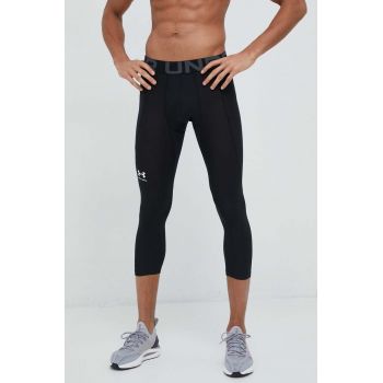 Under Armour leggins de antrenament culoarea negru, neted