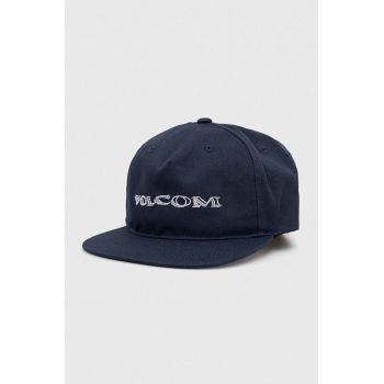 Volcom șapcă de baseball din bumbac culoarea albastru marin, cu imprimeu de firma originala