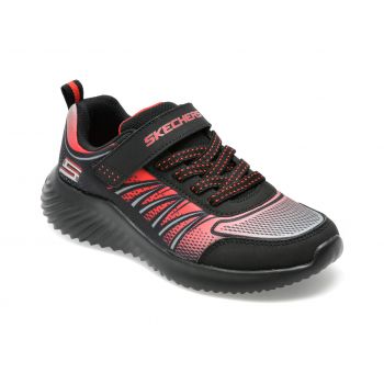 Pantofi sport SKECHERS negri, BOUNDER, din material textil si piele ecologica