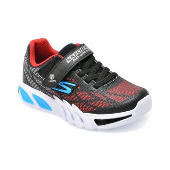 Pantofi sport SKECHERS negri, FLEX-GLOW ELITE, din piele ecologica