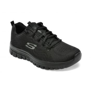 Pantofi sport SKECHERS negri, GRACEFUL, din material textil