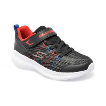 Pantofi sport SKECHERS negri, SNAP SPRINTS 2.0, din material textil si piele ecologica