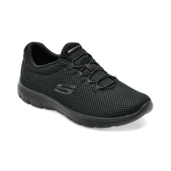 Pantofi sport SKECHERS negri, SUMMITS, din material textil