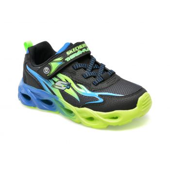 Pantofi sport SKECHERS negri, THERMO-FLASH, din material textil si piele ecologica