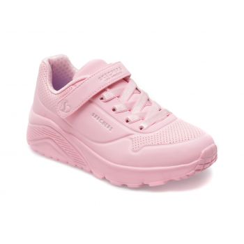 Pantofi sport SKECHERS roz, UNO LITE, din piele ecologica