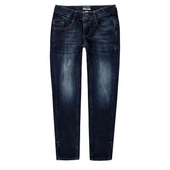 Blugi slim fit cu aspect decolorat