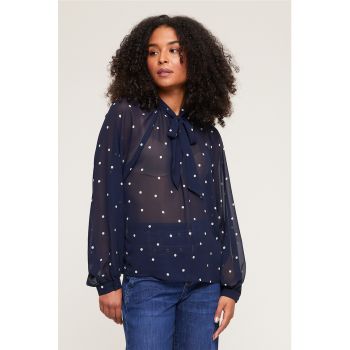 Bluza semi-transparenta cu buline