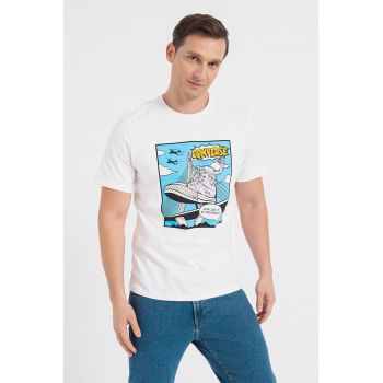 Tricou de bumbac cu imprimeu grafic Hero