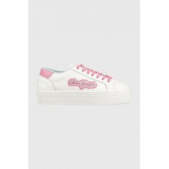 Chiara Ferragni sneakers din piele Tennis Low culoarea alb, CF TENNIS LOW