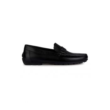 Mocasini de piele cu logo discret