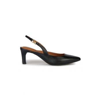 Pantofi slingback de piele cu varf ascutit