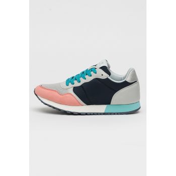 Pantofi sport cu model colorblock si sireturi