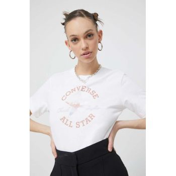 Converse tricou din bumbac culoarea alb