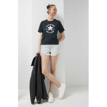 Converse tricou din bumbac culoarea negru