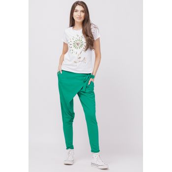 Pantaloni verzi petrecuti, din bumbac