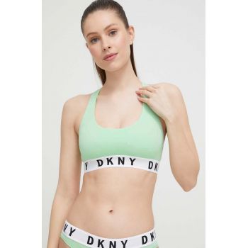 Dkny sutien culoarea verde, neted