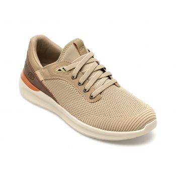 Pantofi SKECHERS gri, LATTIMORE, din material textil si piele ecologica