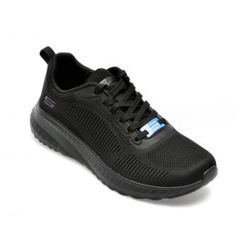 Pantofi sport SKECHERS negri, BOBS SQUAD CHAOS, din material textil