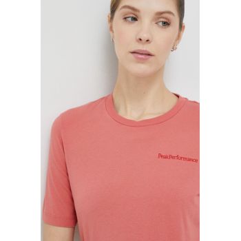 Peak Performance tricou din bumbac culoarea roz ieftin